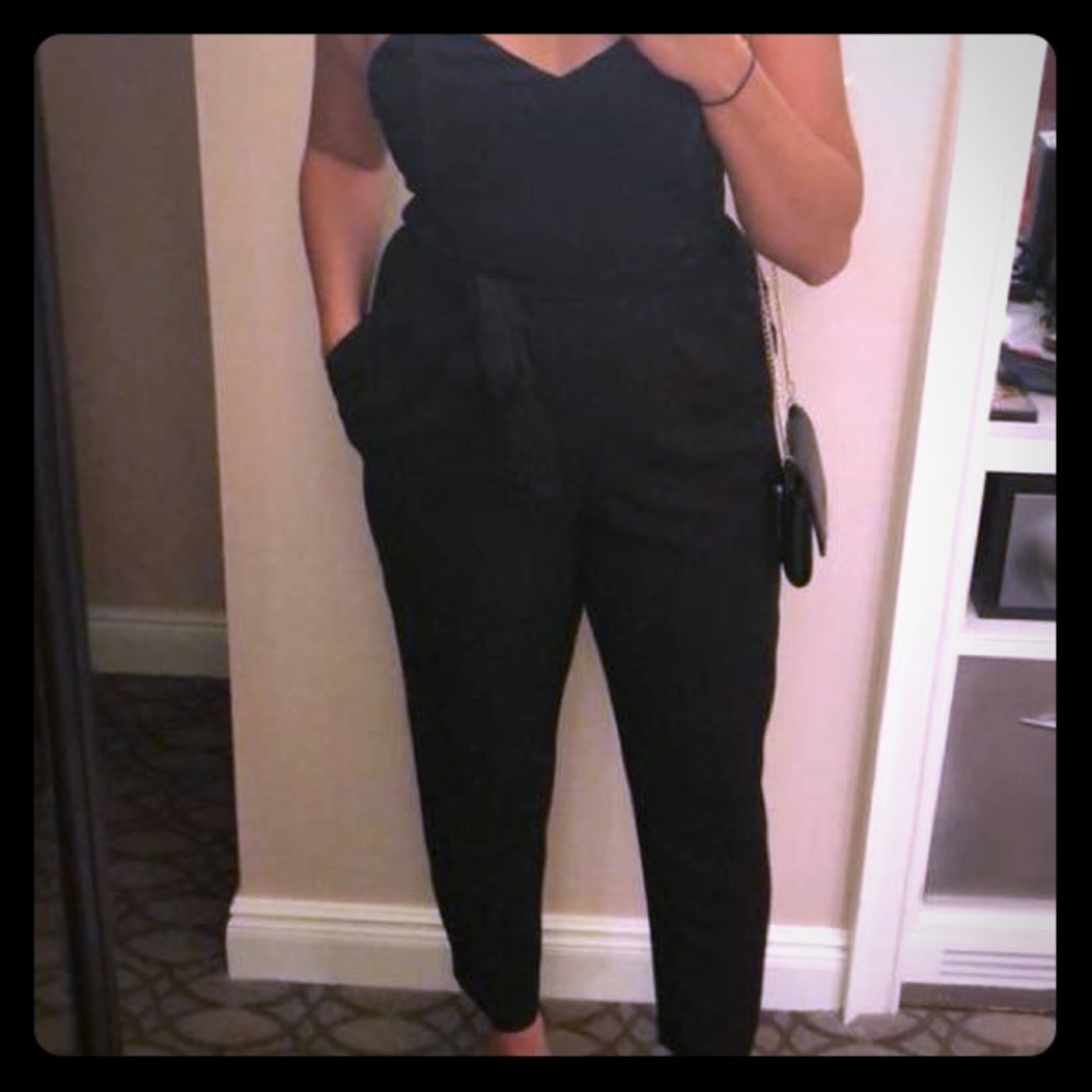 Black size 14 H&M strapless jumpsuit